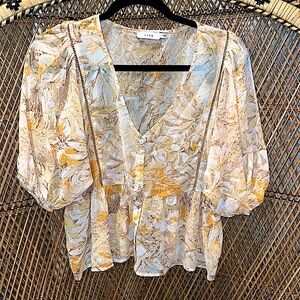 Lush Flowy Button Up Blouse SizeM